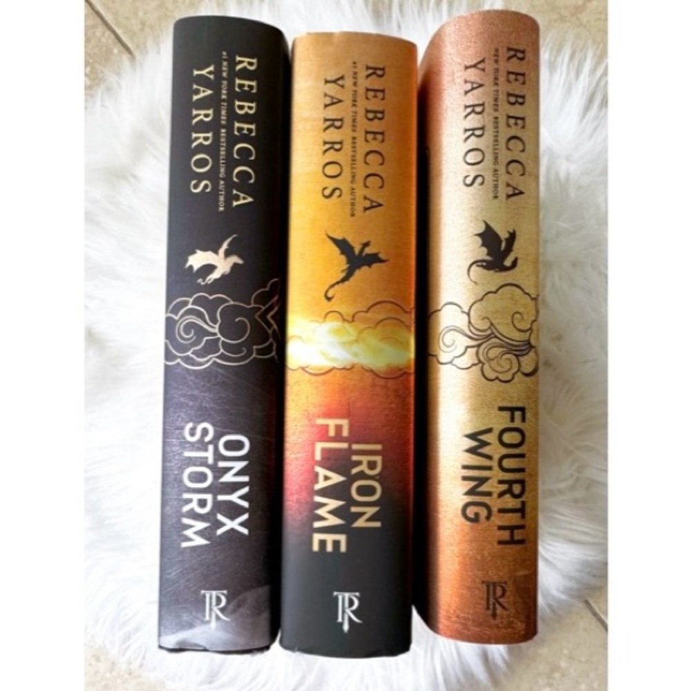unread rebecca yarros trilogy: fourth wing, iron flame, onyx storm hardcover
